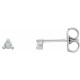 14 Karat White Gold 6 mm Round Natural White Opal Earrings