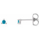14 Karat White Gold 3 mm Round Natural Turquoise Earrings