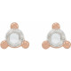 14 Karat Rose Gold 0.60 Carat Rose Cut Natural Diamond Earrings