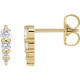 14 Karat Yellow Gold 0.20 Carat Natural Diamond Four Stone Graduated Bar Earrings