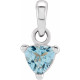 Sterling Silver 5 mm Trillion Aquamarine Gem Pendant