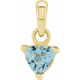 14 Karat Yellow Gold 4 mm Trillion Aquamarine Gem Pendant