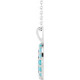 Sterling Silver Natural Turquoise Engravable Halo Style 16 inch Necklace