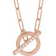 14 Karat Rose Gold .04 Carat Diamond 16 inch Toggle Styled Necklace