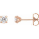 14 Karat Rose Gold 0.40 Carat Natural Diamond Claw Prong Cocktail Style Stud Earrings