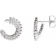 Sterling Silver .07 Carat Natural Diamond Hoop Earrings