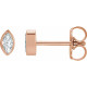 14 Karat Rose Gold 0.10 Carat Natural Diamond Solitaire Bezel Set Earrings