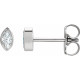 14 Karat White Gold 0.10 Carat Natural Diamond Solitaire Bezel Set Earrings