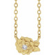 14 Karat Yellow Gold .015 Carat Natural Diamond Flower 16 inch Necklace