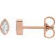 14 Karat Rose Gold .04 Carat Natural Diamond Solitaire Bezel Set Earrings
