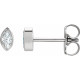 14 Karat White Gold .06 Carat Natural Diamond Solitaire Bezel Set Earrings