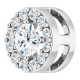 14 Karat White Gold 0.12 carat Rose Cut Diamond Halo Style Pendant