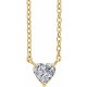 14 Karat Yellow Gold Natural White Sapphire Heart 16 inch Necklace