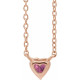 14 Karat Rose Gold Pink Tourmaline Heart 16 inch Necklace