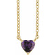 14 Karat Yellow Gold Amethyst Heart 16 inch Necklace