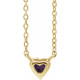 14 Karat Yellow Gold Amethyst Heart 16 inch Necklace