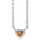 14 Karat White Gold Citrine Heart 16 inch Necklace