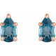 14 Karat Rose Gold Natural London Blue Topaz 5 Prong Claw Stud Earrings