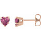 14 Karat Rose Gold Natural Pink Tourmaline Stud Earring