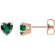 14 Karat Rose Gold Lab Grown Emerald Stud Earring