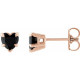 14 Karat Rose Gold Natural Black Onyx Stud Earrings