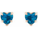 14 Karat Rose Gold Natural London Blue Topaz Stud Earring