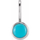 14 Karat White Gold Turquoise Charm