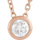 14 Karat Rose Gold 0.25 Carat Diamond Bezel Set 16 inch Necklace