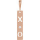 14 Karat Rose Gold .0075 Carat Diamond XO Bar Pendant