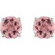 Sterling Silver 5 mm Natural Pink Tourmaline Earrings