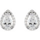 Sterling Silver Lab Grown Moissanite and .05 Carat Natural Diamond Halo Style Earrings