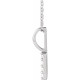 Sterling Silver .07 Carat Natural Diamond Vertical Bar 16 inch Necklace