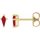 14 Karat Yellow Gold Lab Grown Ruby Earrings