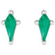Sterling Silver Lab Grown Emerald Earrings