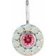 Platinum Pink Spinel and White Opal Halo Style Charm