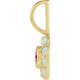14 Karat Yellow Gold Pink Spinel and White Opal Halo Style Charm