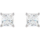 Platinum 0.50 Carat Natural Diamond Friction Post Earrings