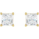 14 Karat Yellow Gold 0.10 Carat Natural Diamond Friction Post Earrings