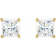 14 Karat Yellow Gold 0.33 Carat Natural Diamond Threaded Post Earrings
