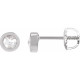 Platinum .06 Carat Rose Cut Natural Diamond Threaded Post Earrings