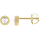 14 Karat Yellow Gold 0.20 Carat Rose Cut Natural Diamond Threaded Post Earrings