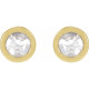 14 Karat Yellow Gold 0.20 Carat Rose Cut Natural Diamond Threaded Post Earrings