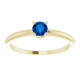 Yellow Gold Ring 14 Karat 4 mm Round Cut Natural Blue Sapphire Ring