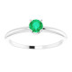 White Gold Ring 14 Karat 4 mm Lab Grown Emerald Gemstone Ring