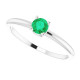 White Gold Ring 14 Karat 4 mm Lab Grown Emerald Gemstone Ring