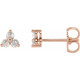 14 Karat Rose Gold 0.13 Carat Rose Cut Natural Diamond Three Stone Earrings