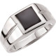 White Gold 10 Karat 8 mm Natural Black Onyx Mens Ring