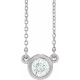 14K White 0.50 Carat Natural Diamond Solitaire 18 inch Necklace