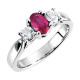 14 Karat White Gold Ruby and .375 Carat Diamond Ring