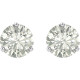 Created Moissanite Earrings in 14 Karat White Gold 4.5 mm Round Forever One Moissanite Earrings